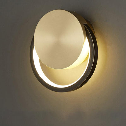 Circlet Brass Black LED Wall Light