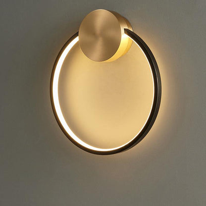 Circlet Brass Black LED Wall Light