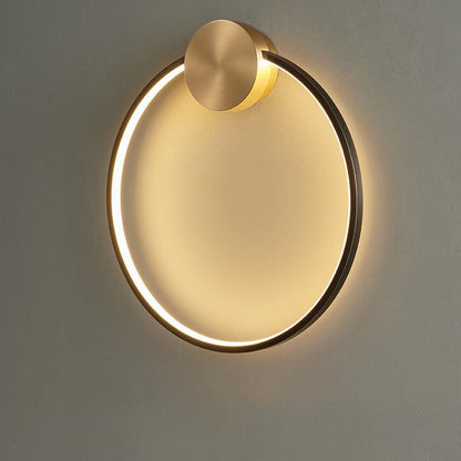 Circlet Brass Black LED Wall Light