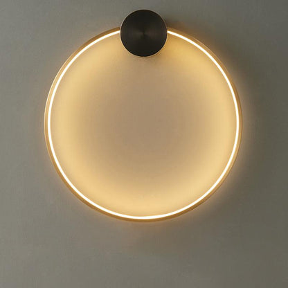 Circlet Brass Black LED Wall Light