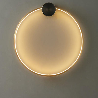 Circlet Brass Black LED Wall Light