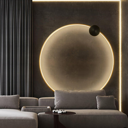 Circlet Brass Black LED Wall Light