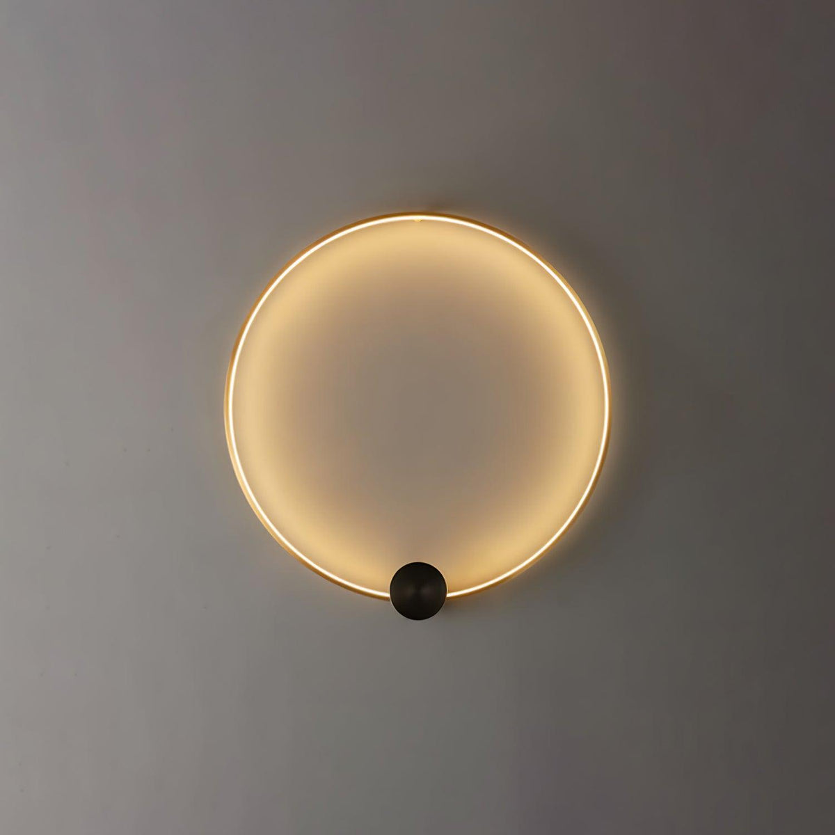 Circlet Brass Black LED Wall Light