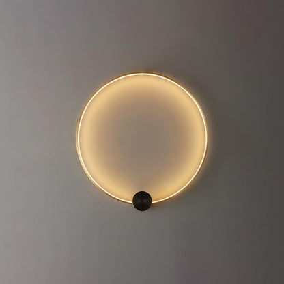 Circlet Brass Black LED Wall Light