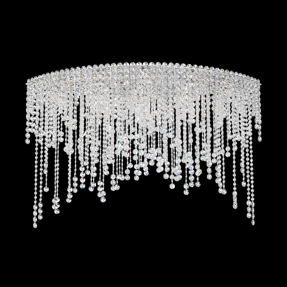 Circular Crystal Cascade Clear Optic Flush Mount