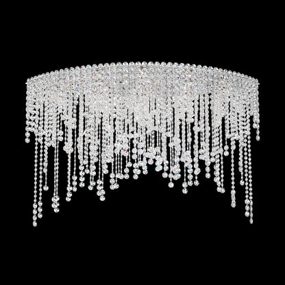 Circular Crystal Cascade Clear Optic Flush Mount