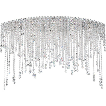 Circular Crystal Cascade Clear Optic Flush Mount