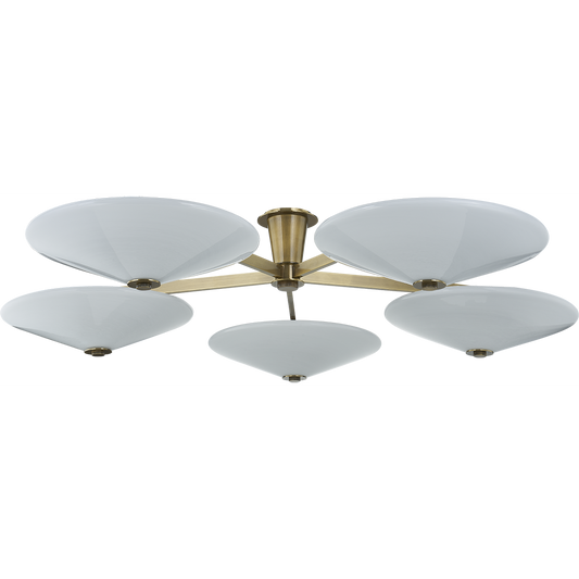 Cloud Disc Vintage Brass Flush Mount