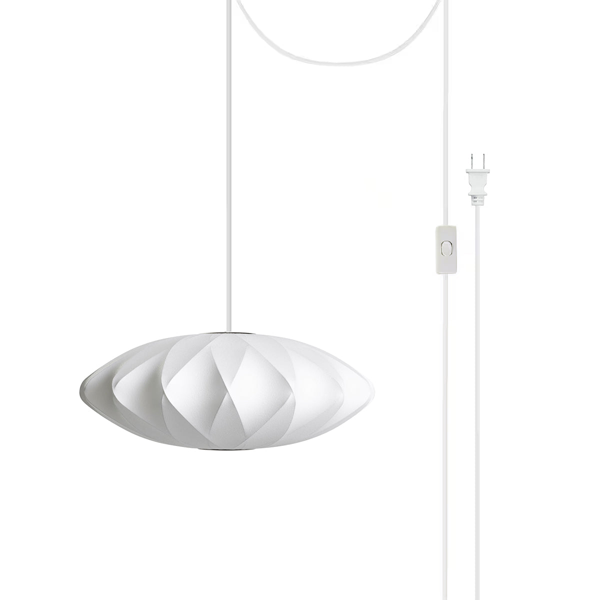 Cloudmesh White Polymer Swag Pendant