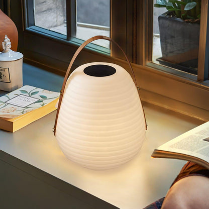 Cocoon Handle White Brown Solar Outdoor Light