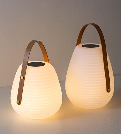 Cocoon Handle White Brown Solar Outdoor Light
