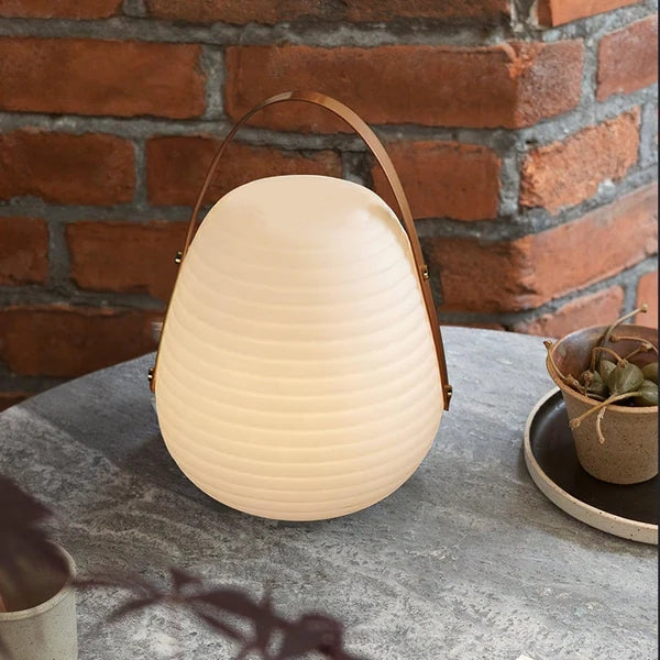 Cocoon Handle White Brown Solar Outdoor Light