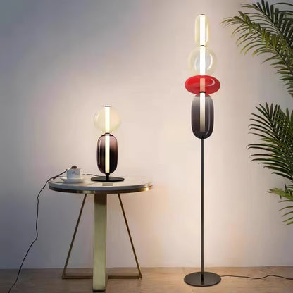 Colorstack Black Glass LED Table Lamp