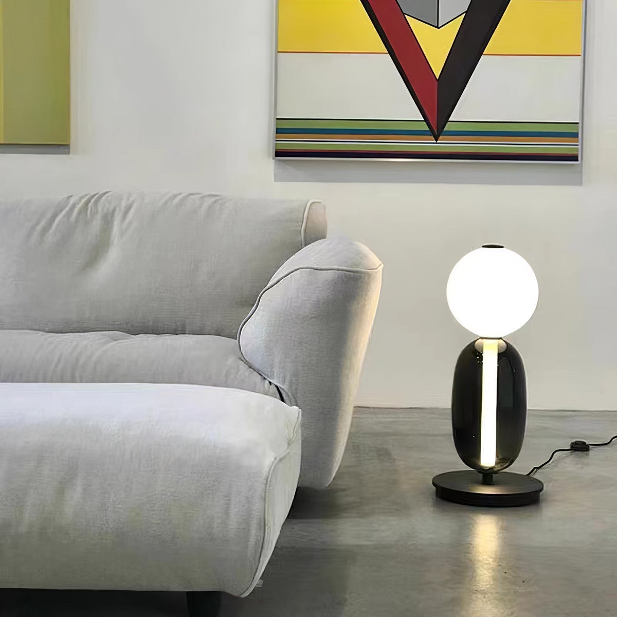 Colorstack Black Glass LED Table Lamp
