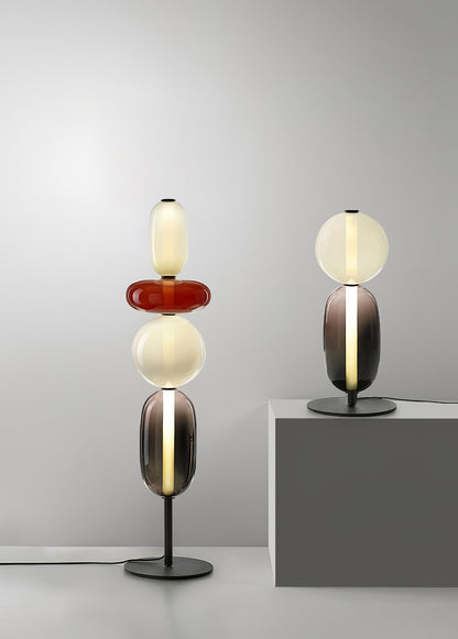 Colorstack Black Glass LED Table Lamp
