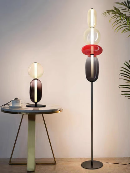 Colorstack Black Glass LED Table Lamp