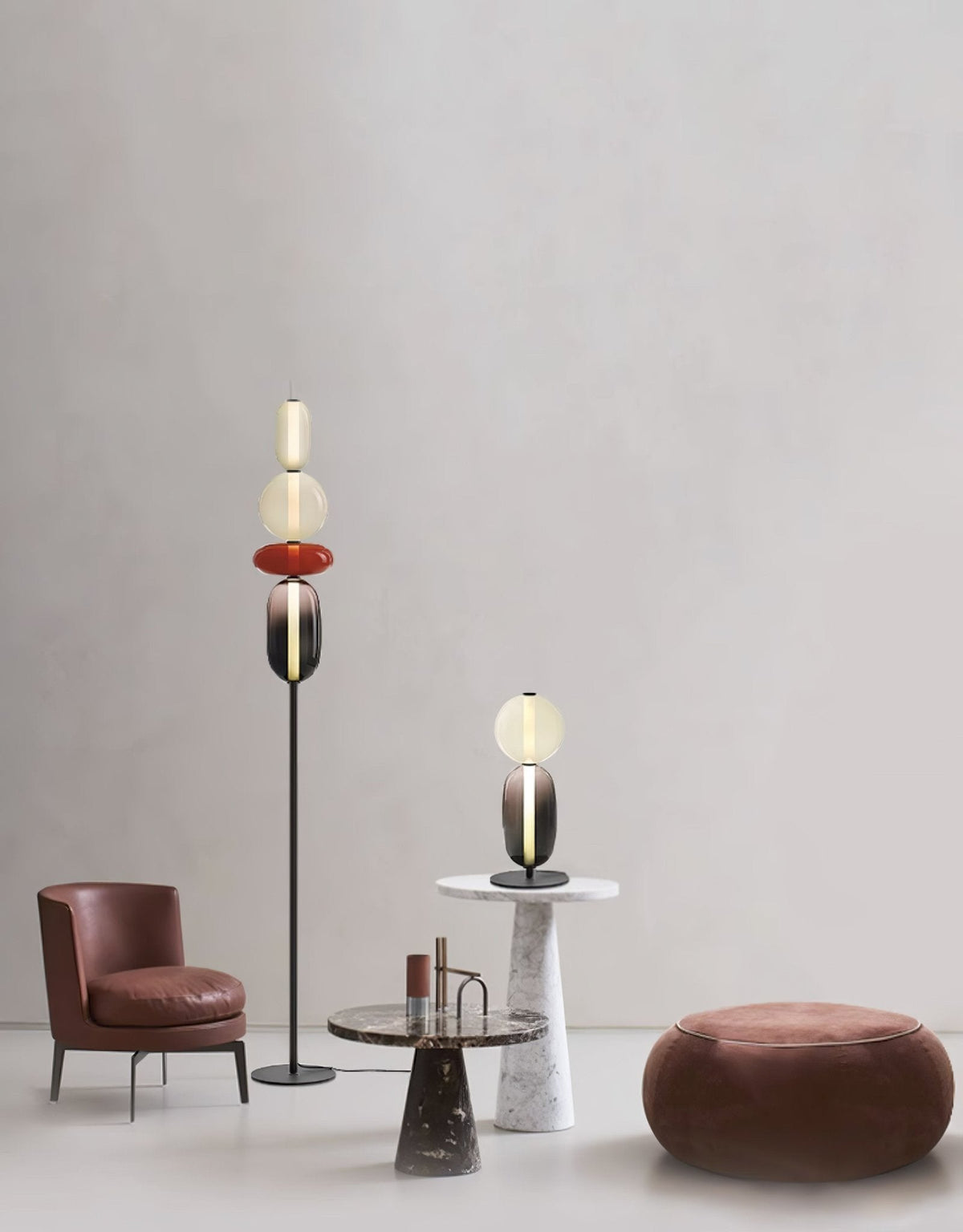 Colorstack Black Glass LED Table Lamp
