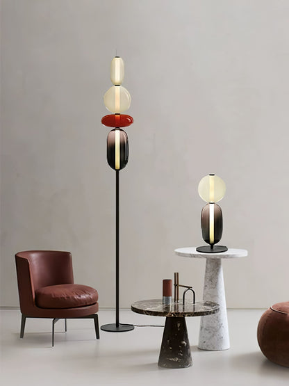 Colorstack Black Glass LED Table Lamp