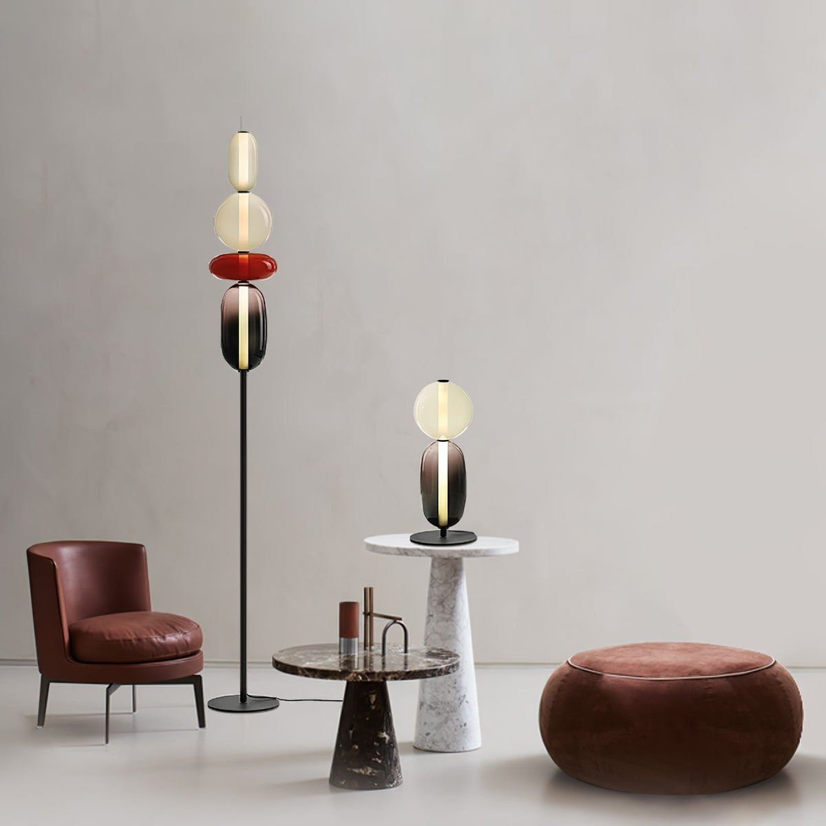 Colorstack Black Glass LED Table Lamp