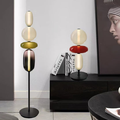 Colorstack Black Glass LED Table Lamp