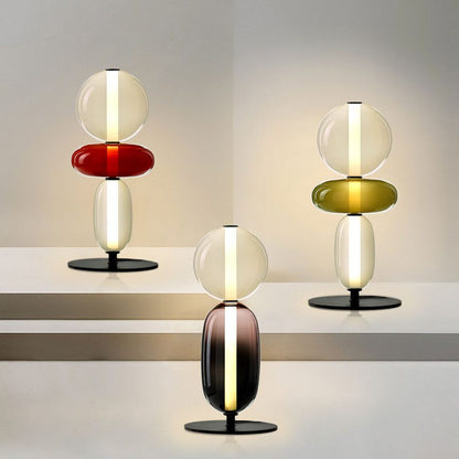 Colorstack Black Glass LED Table Lamp