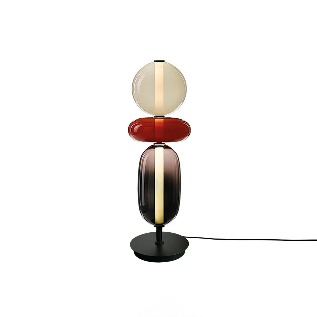 Colorstack Black Glass LED Table Lamp