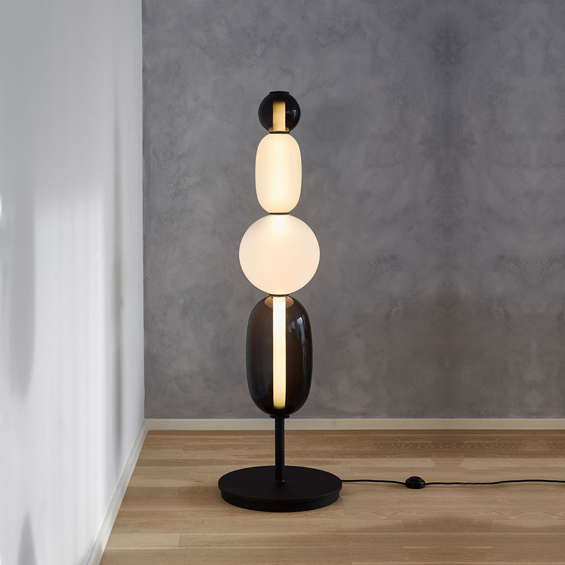 Colorstack Black Glass LED Table Lamp