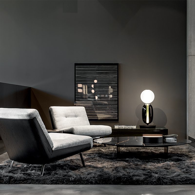 Colorstack Black Glass LED Table Lamp