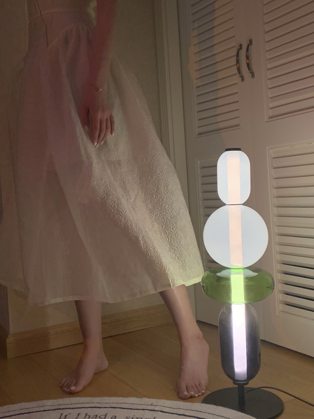 Colorstack Black Glass LED Table Lamp