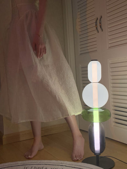 Colorstack Black Glass LED Table Lamp