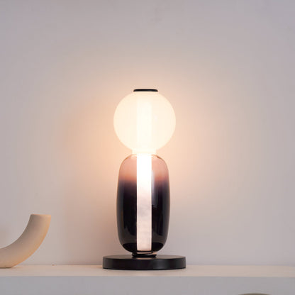 Colorstack Black Glass LED Table Lamp