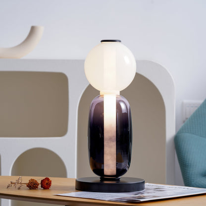 Colorstack Black Glass LED Table Lamp