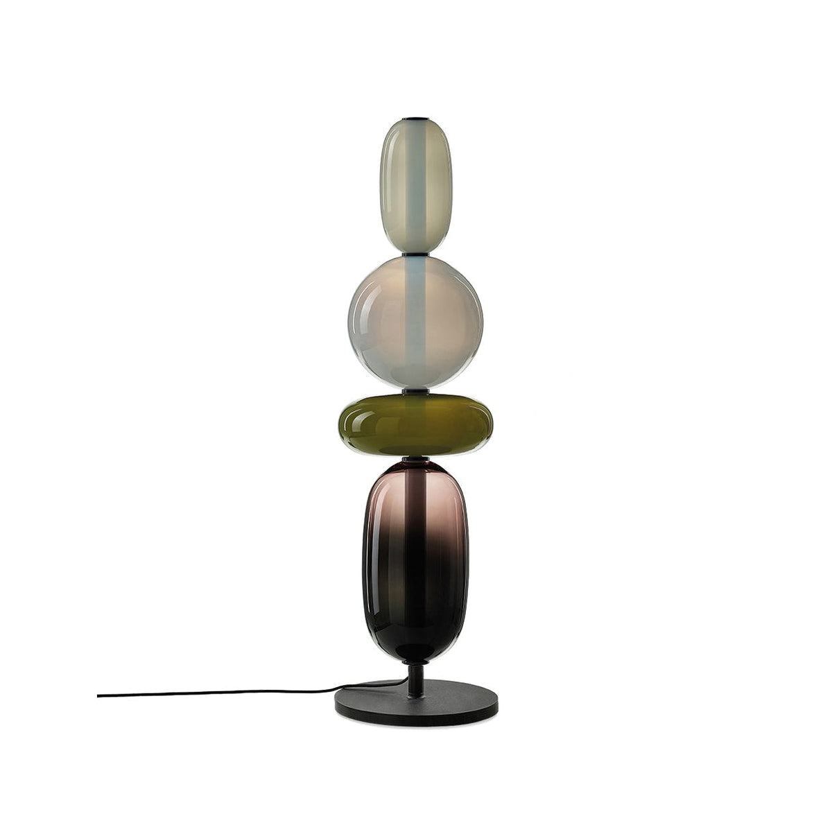 Colorstack Black Glass LED Table Lamp