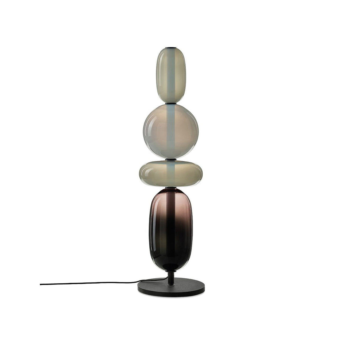 Colorstack Black Glass LED Table Lamp