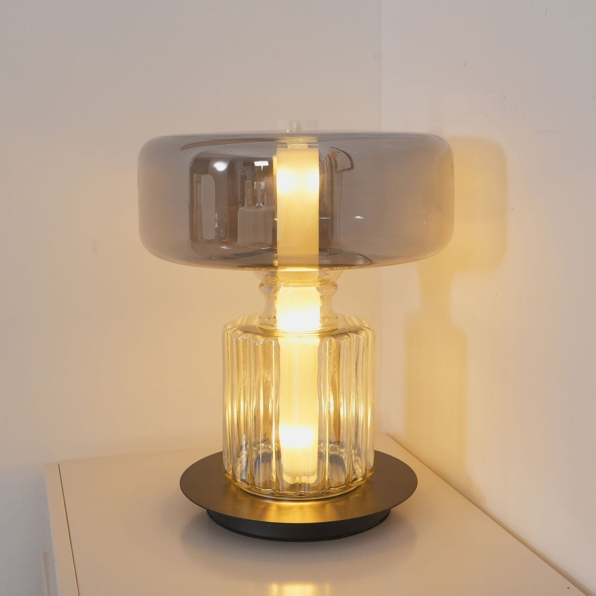 Conductive Smoked Glass LED Table Lamp