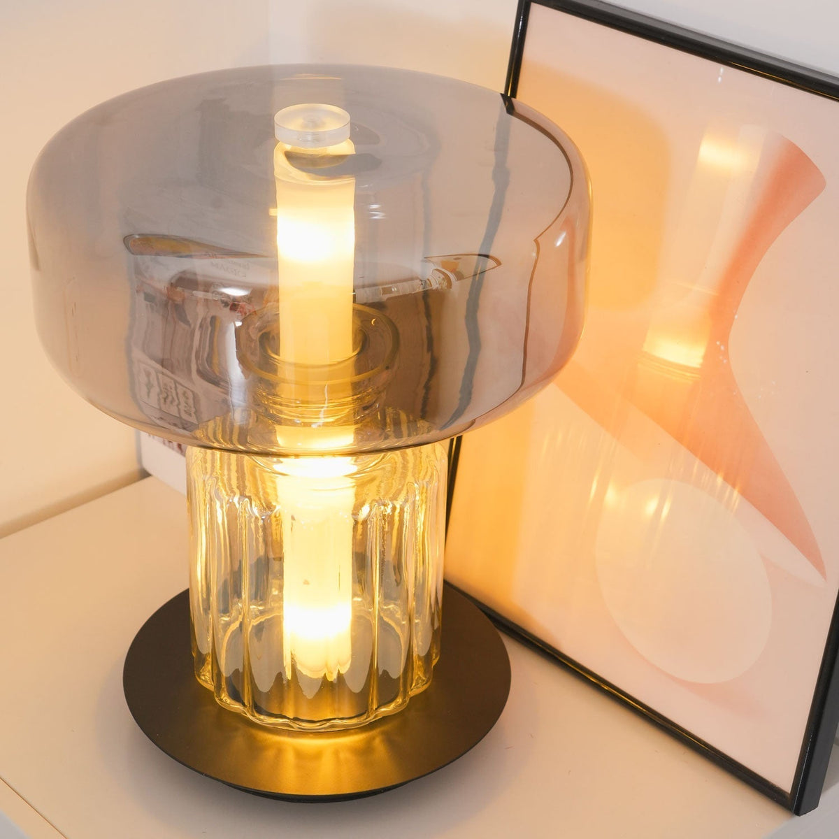 Conductive Smoked Glass LED Table Lamp