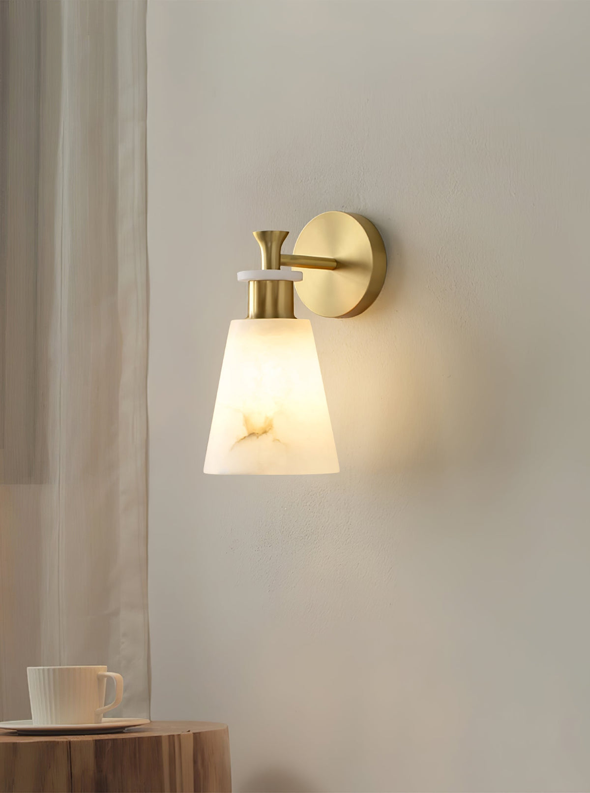 Conicara Copper Alabaster Wall Sconce