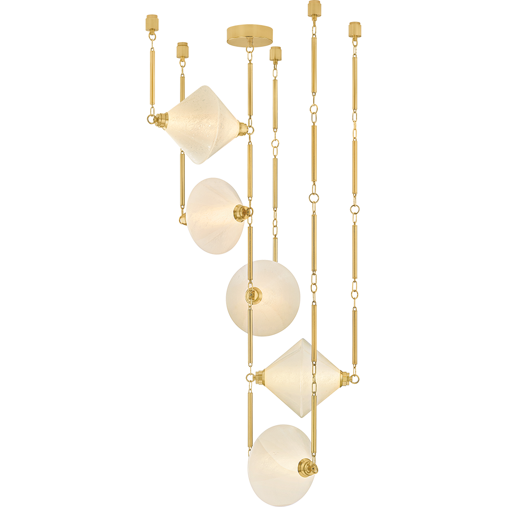 Constellation Cloud Glass Brass Chandelier
