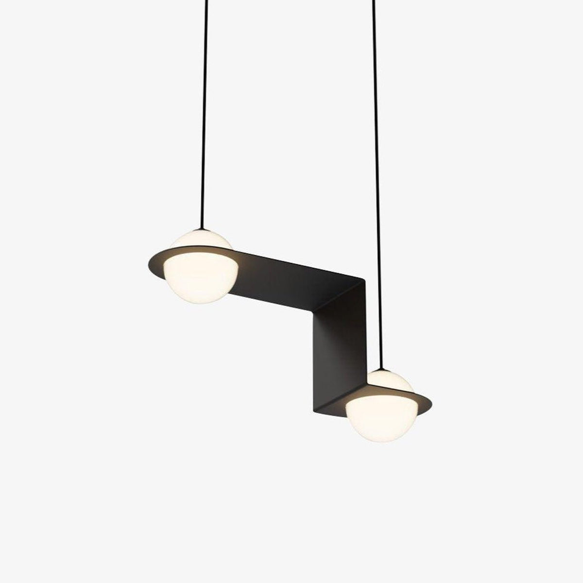 Contour Black White Glass Pendant