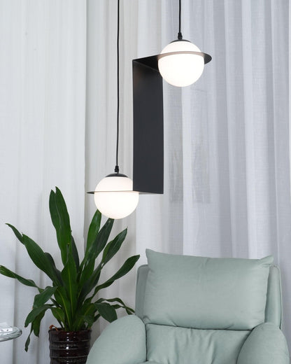 Contour Black White Glass Pendant