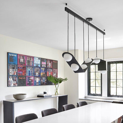Contour Black White Glass Pendant