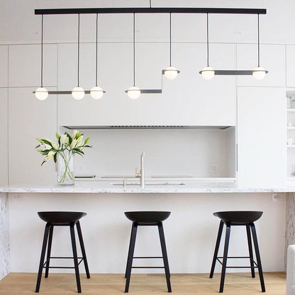 Contour Black White Glass Pendant