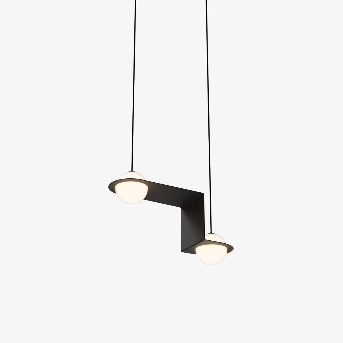 Contour Black White Glass Pendant