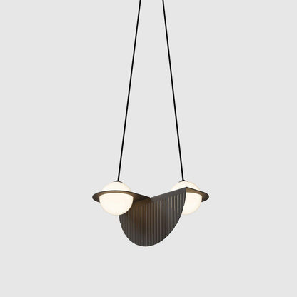 Contour Black White Glass Pendant