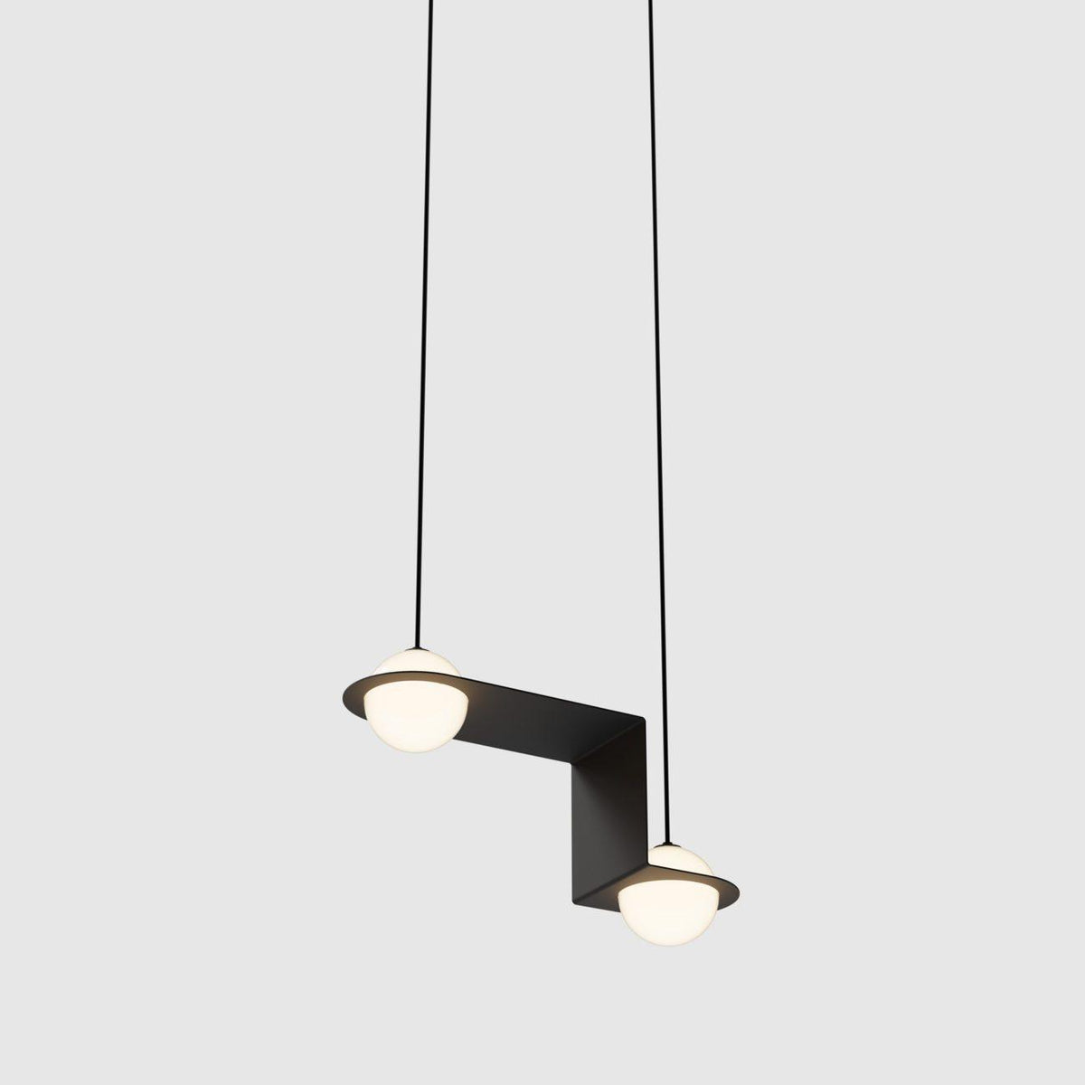 Contour Black White Glass Pendant