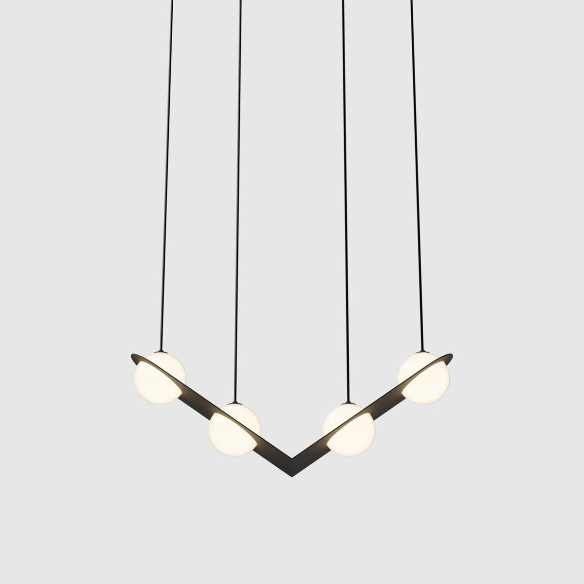 Contour Black White Glass Pendant