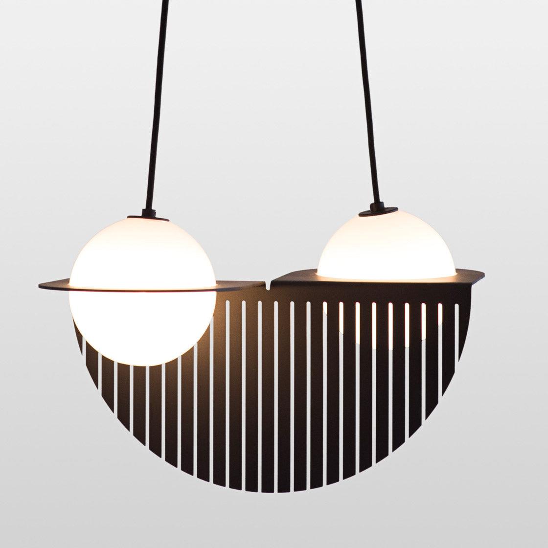 Contour Black White Glass Pendant