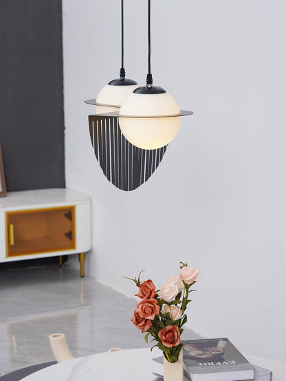 Contour Black White Glass Pendant
