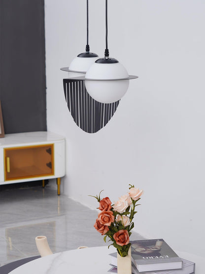 Contour Black White Glass Pendant