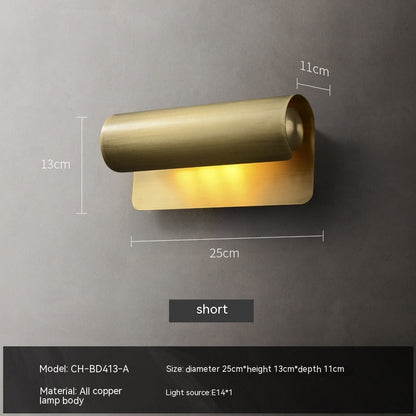 Copper Warm Light Bedside Wall Lamp / Copper 50 Long Warm Light